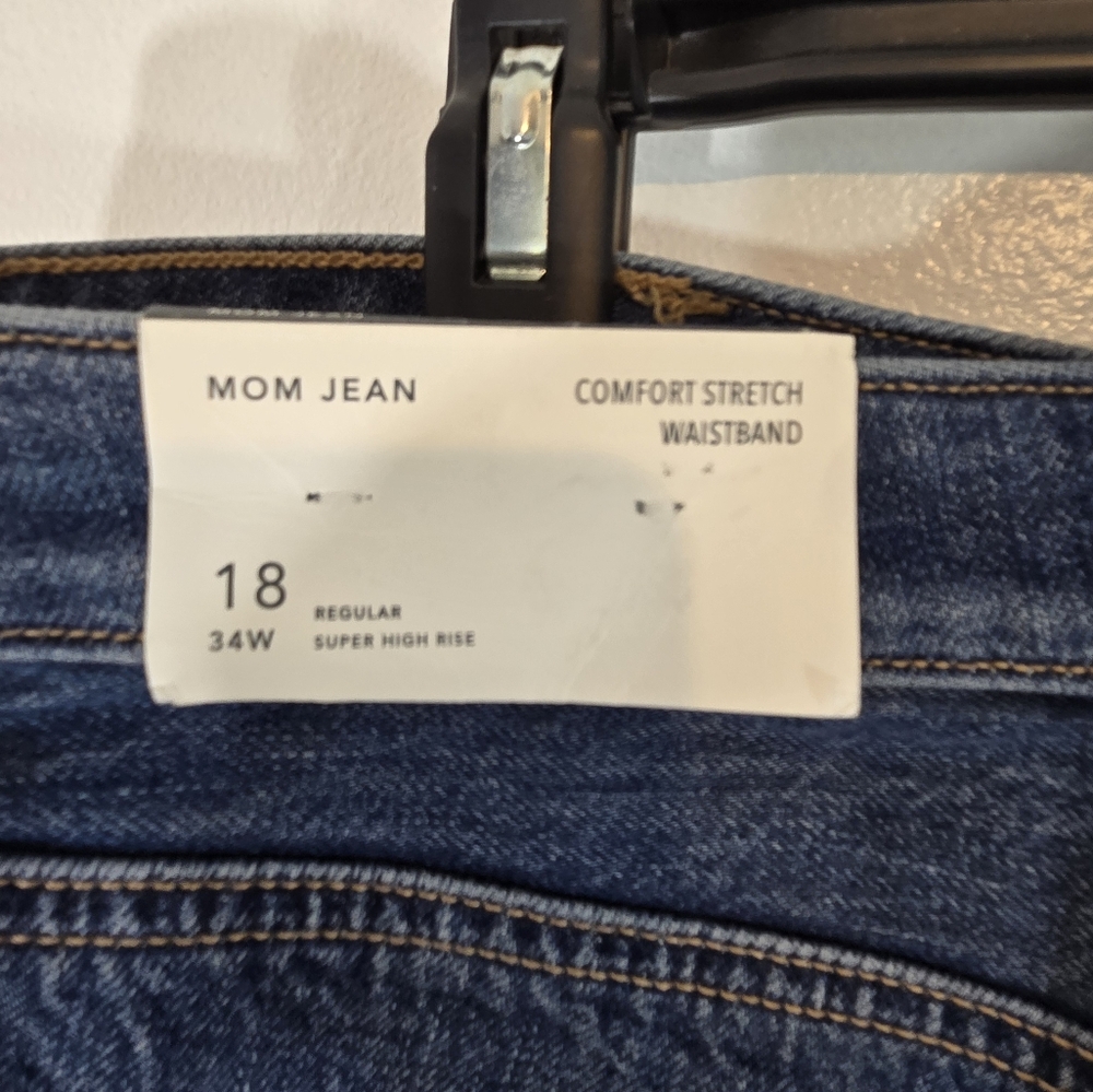 American Eagle Mom Blue Utility Denim Jeans 18 - Picture 11 of 13